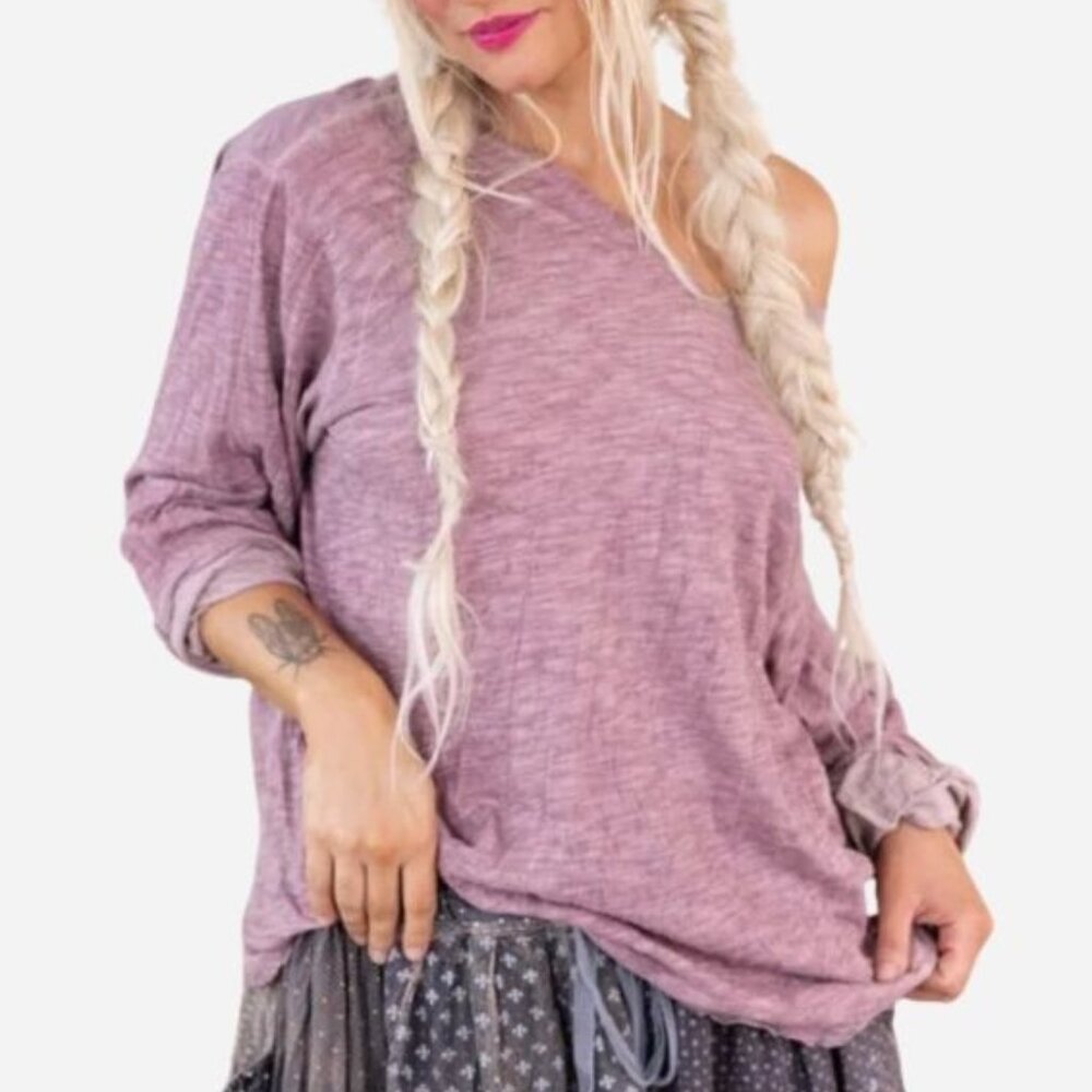 Magnolia Pearl Europa Long Sleeve Plum Tee